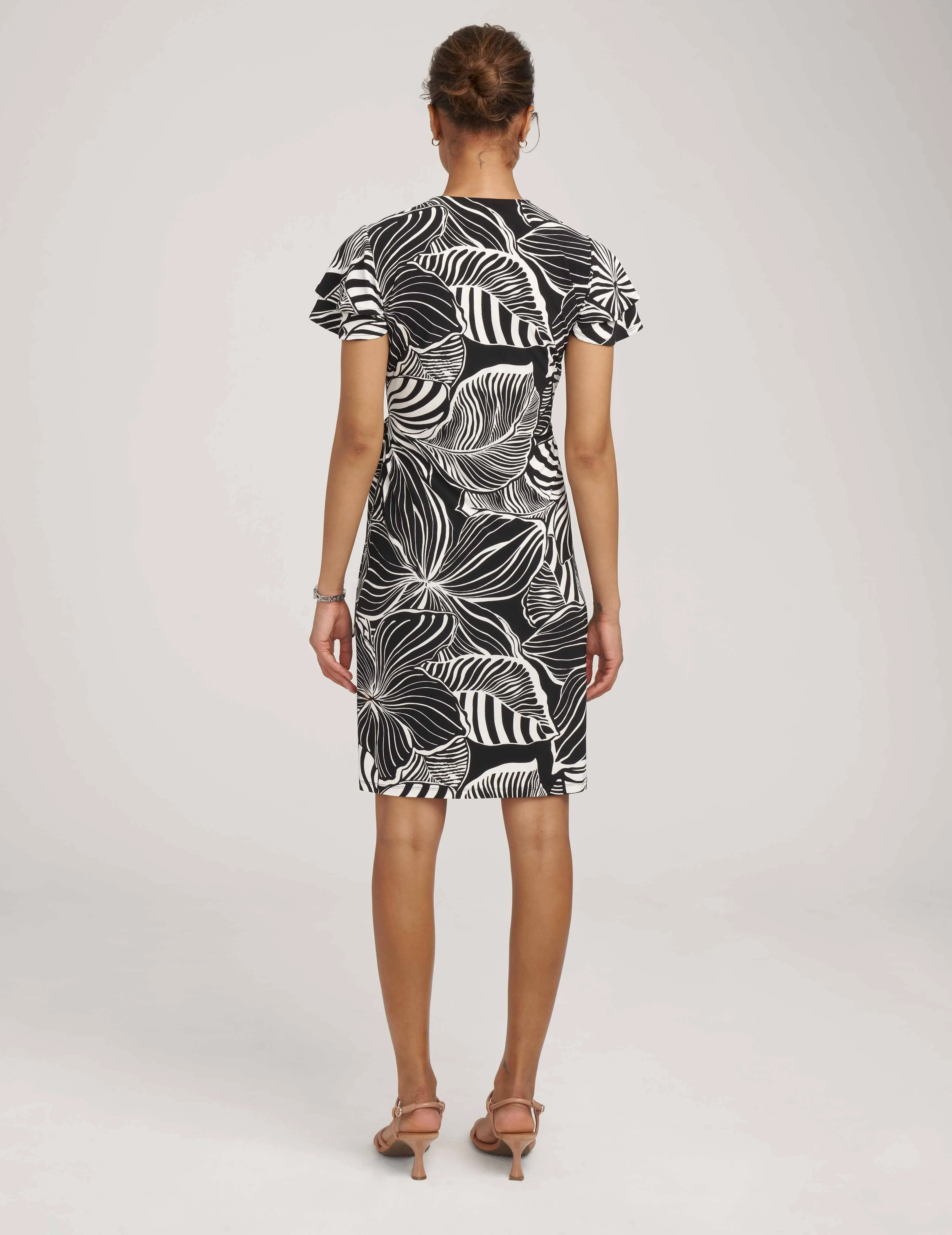 Printed Ity Classic Wrap Dress- Sale