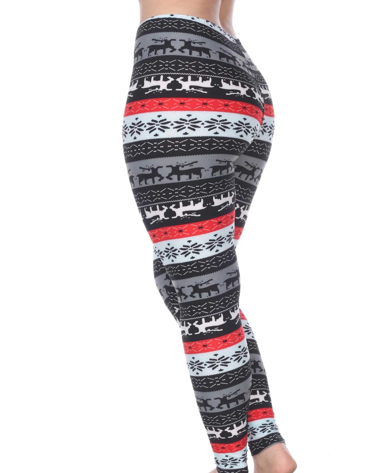 Printed Leggings | Grey Red