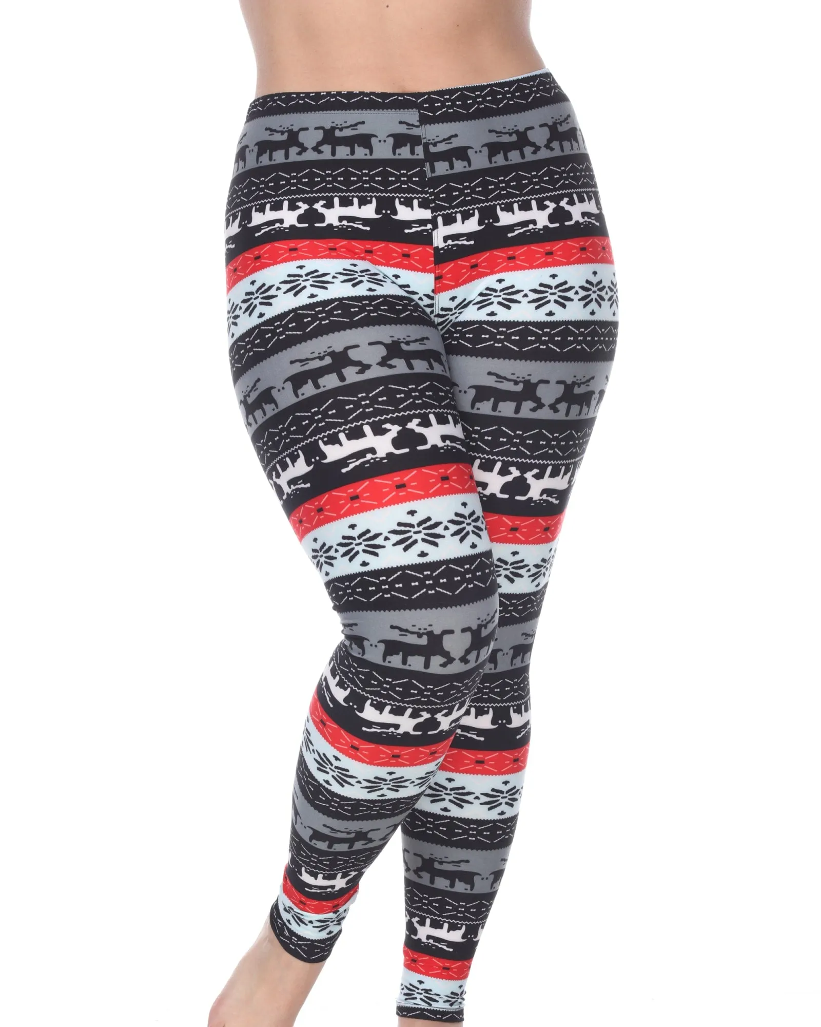 Printed Leggings | Grey Red