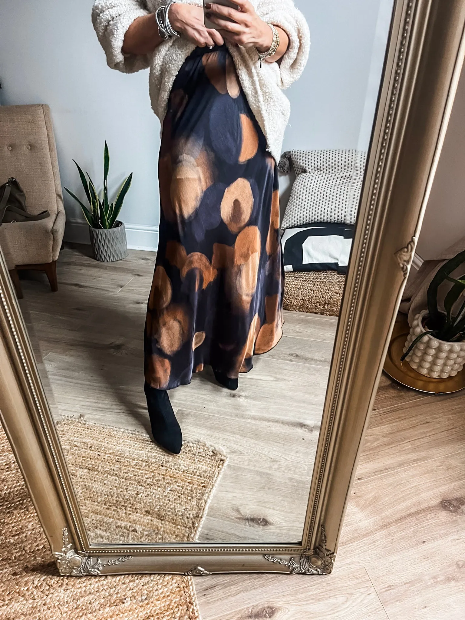 Printed Silk-Mix Maxi Skirt