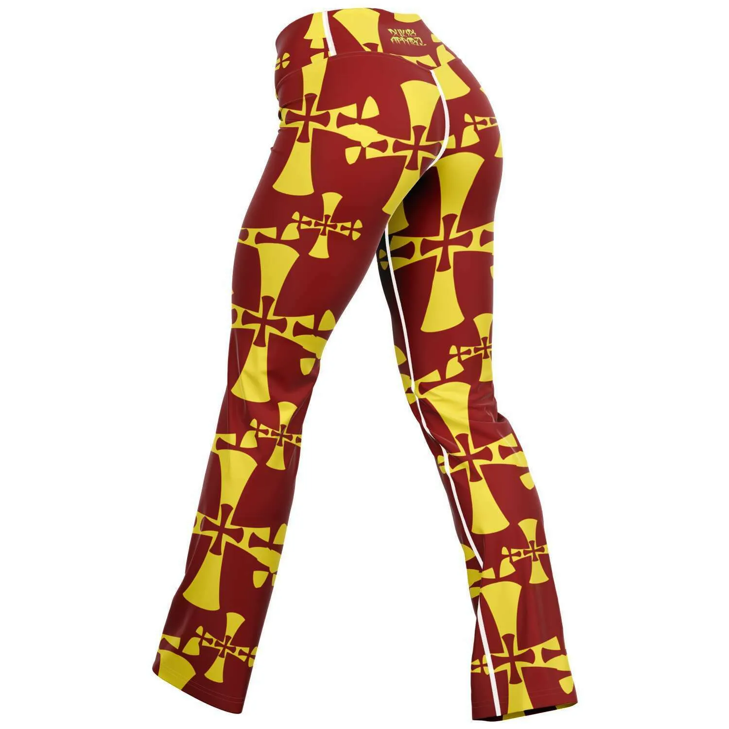 Red Crusader Flare Red-Yellow Leggings