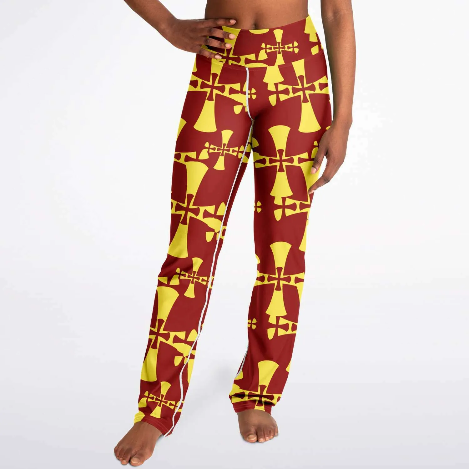 Red Crusader Flare Red-Yellow Leggings