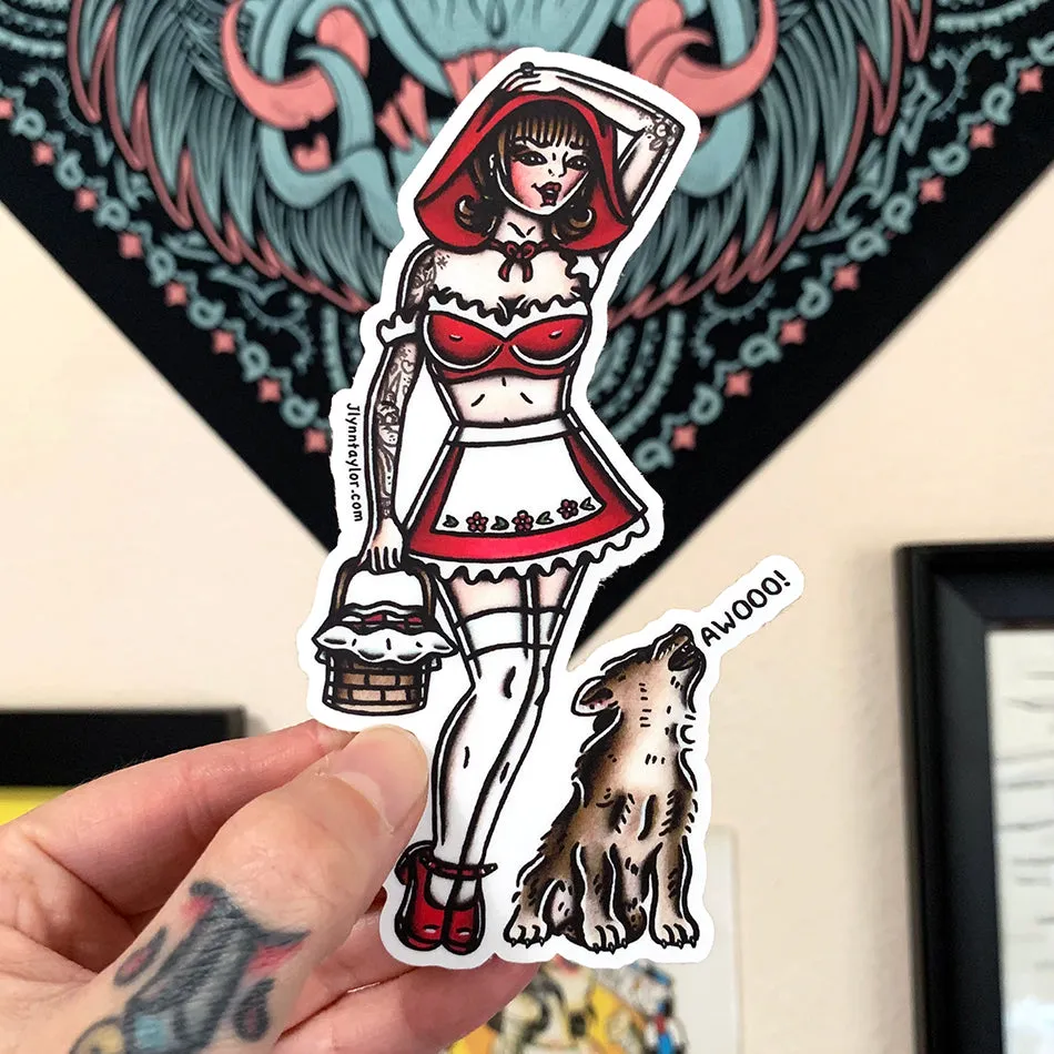 Red Riding Hood Pinup Sticker