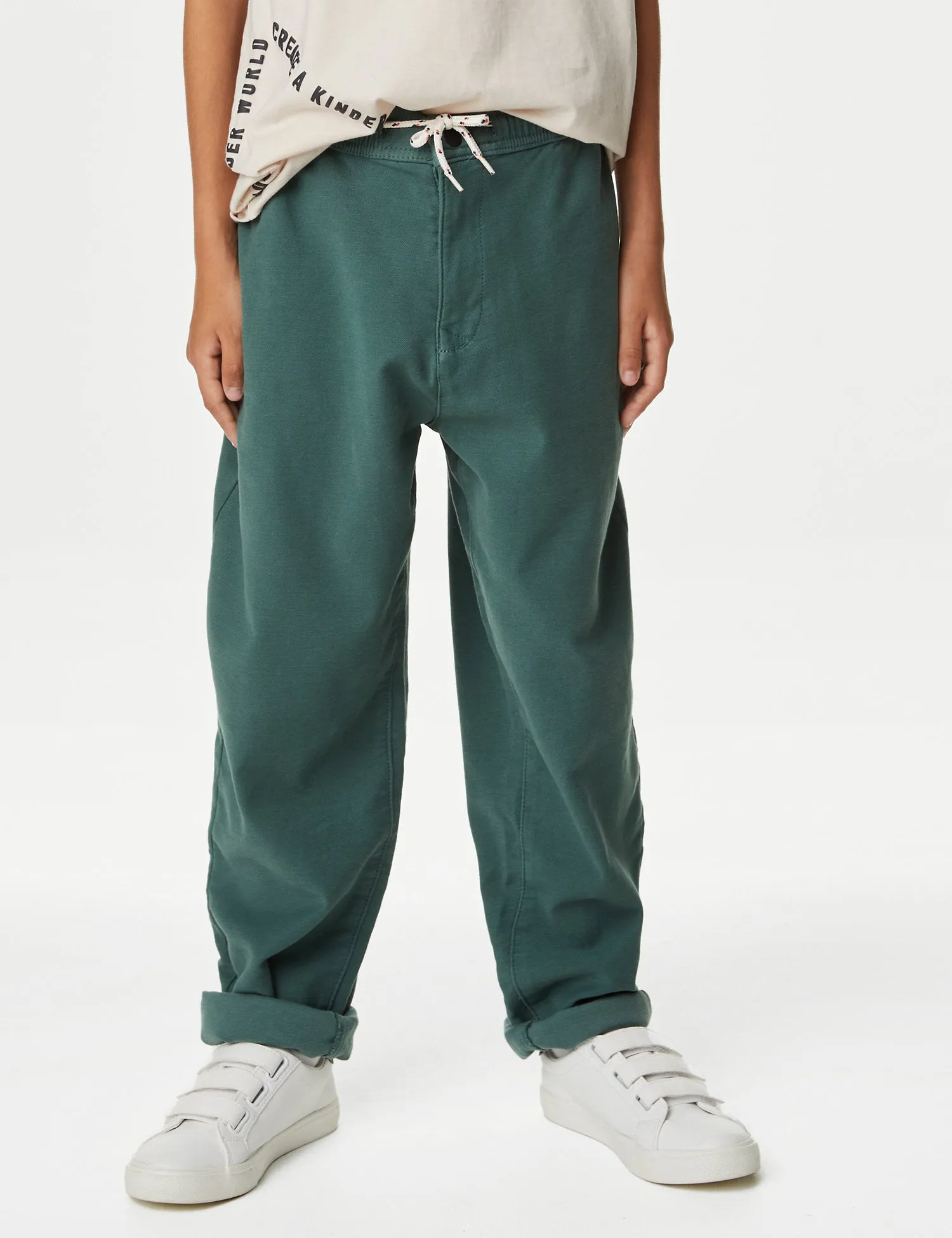 Relaxed Cotton Rich Elasticated Waist Chinos