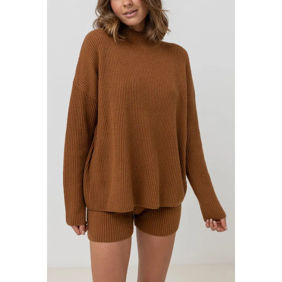 Rhythm Classic Knit Jumper Caramel