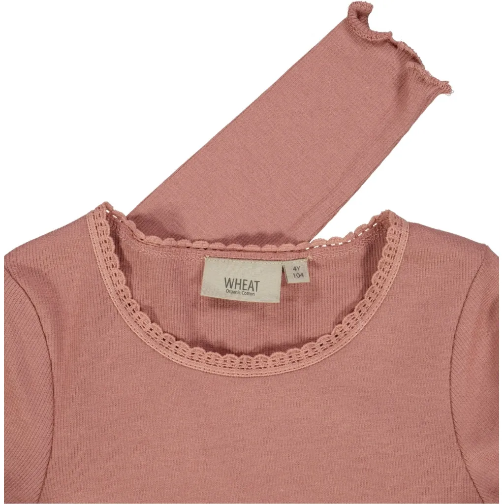 Rib T-Shirt Lace LS - rose cheeks