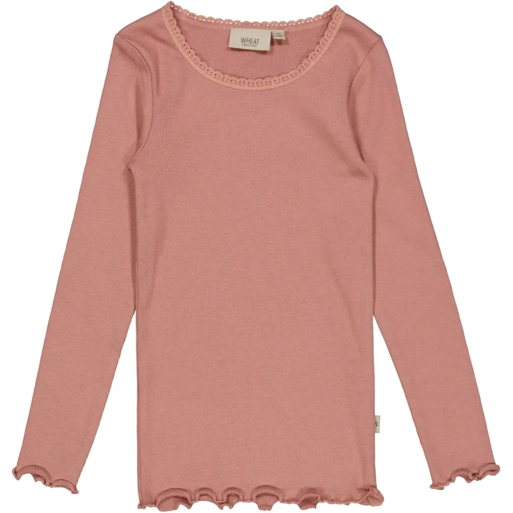 Rib T-Shirt Lace LS - rose cheeks