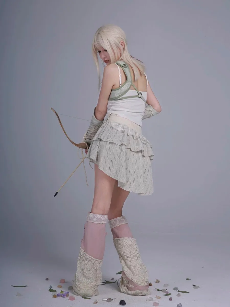 Rose Island AW24 Elf Guardian - Assassin Girl Mini Skirt with knife pocket