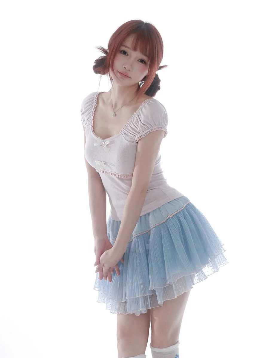 Rose Island Blue sea fairy core mini skirt with inner shorts