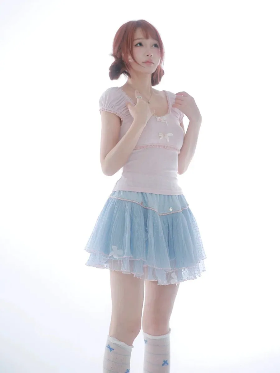 Rose Island Blue sea fairy core mini skirt with inner shorts