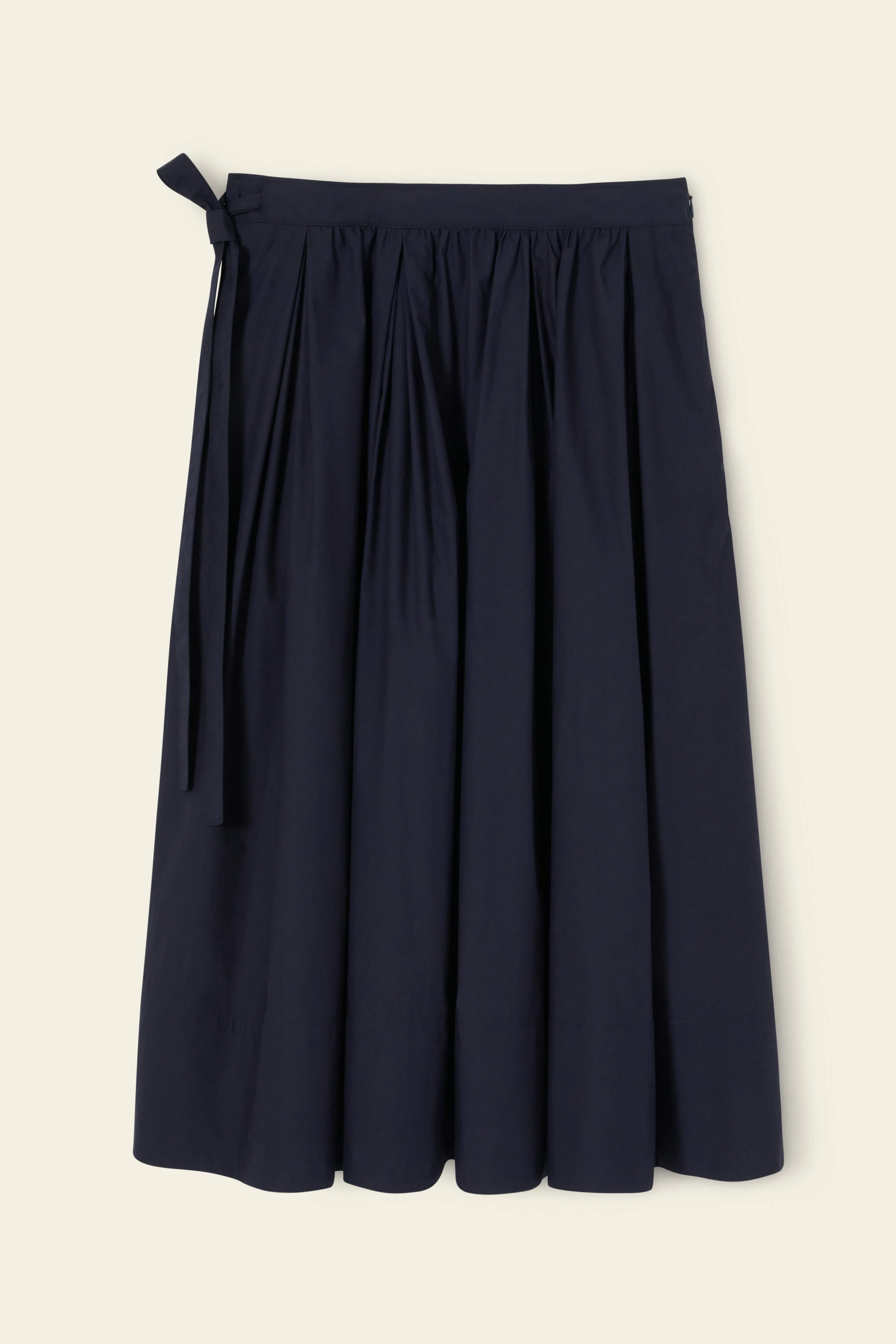 Ruched Cotton Skirt - Blu