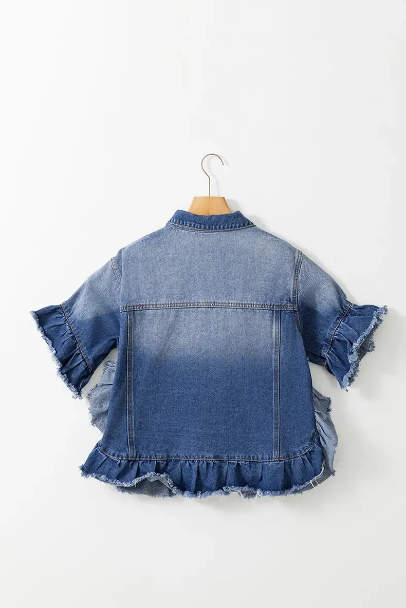 Ruffled Denim Jacket