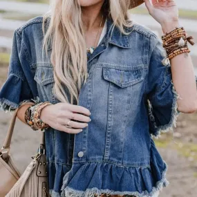 Ruffled Denim Jacket