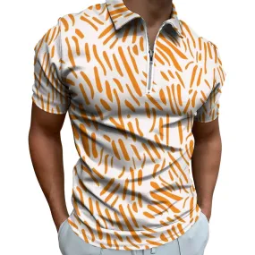 Rust Print Short Sleeve Polo Shirt