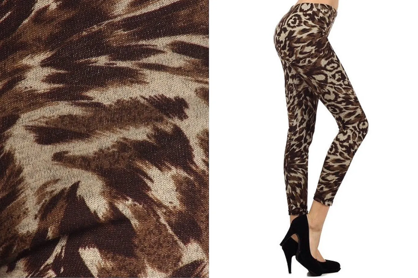 Safari Cheetah Fleece Knit Leggings