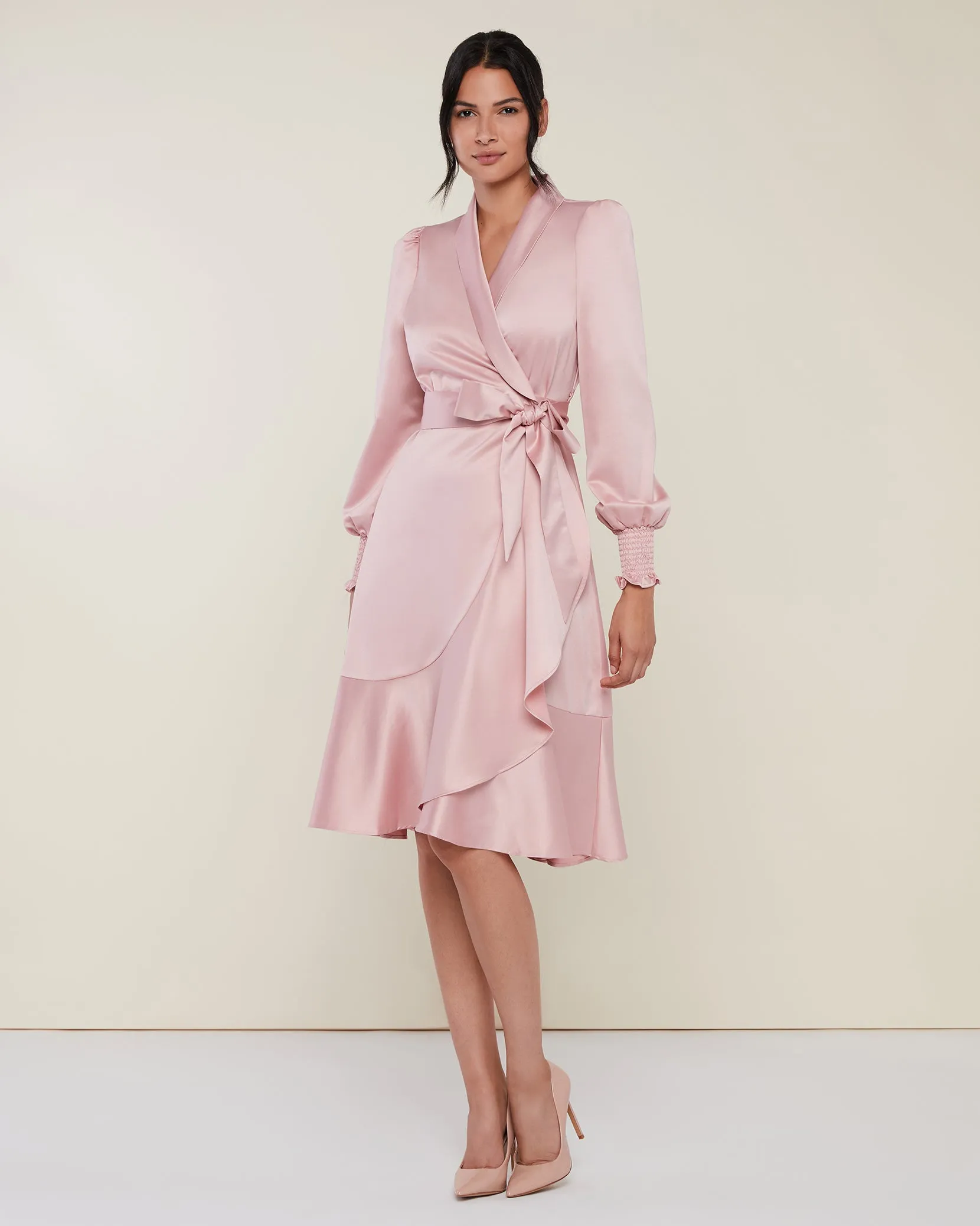 Satin Wrap Dress