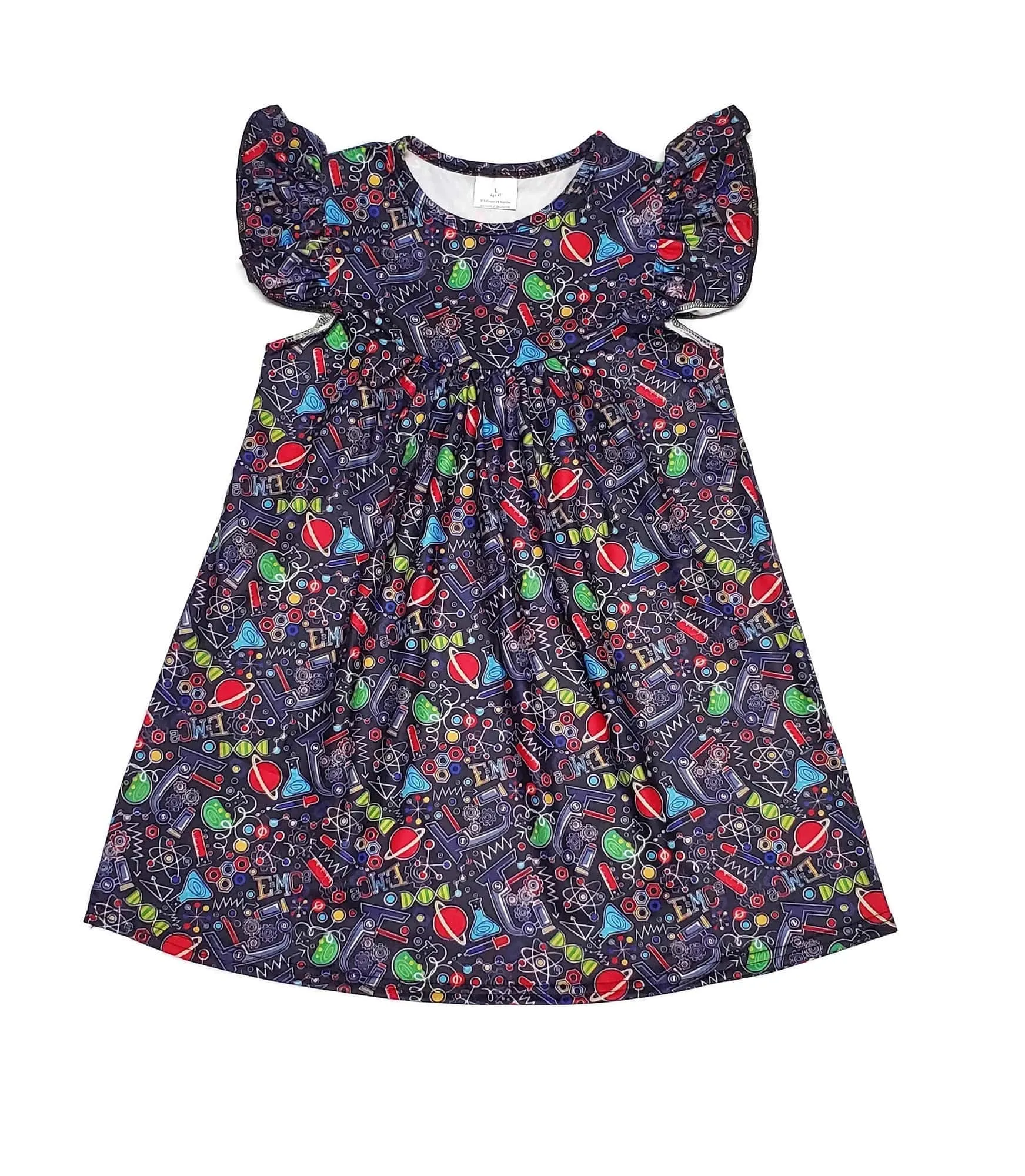 Science Milk Silk Flutter Dress