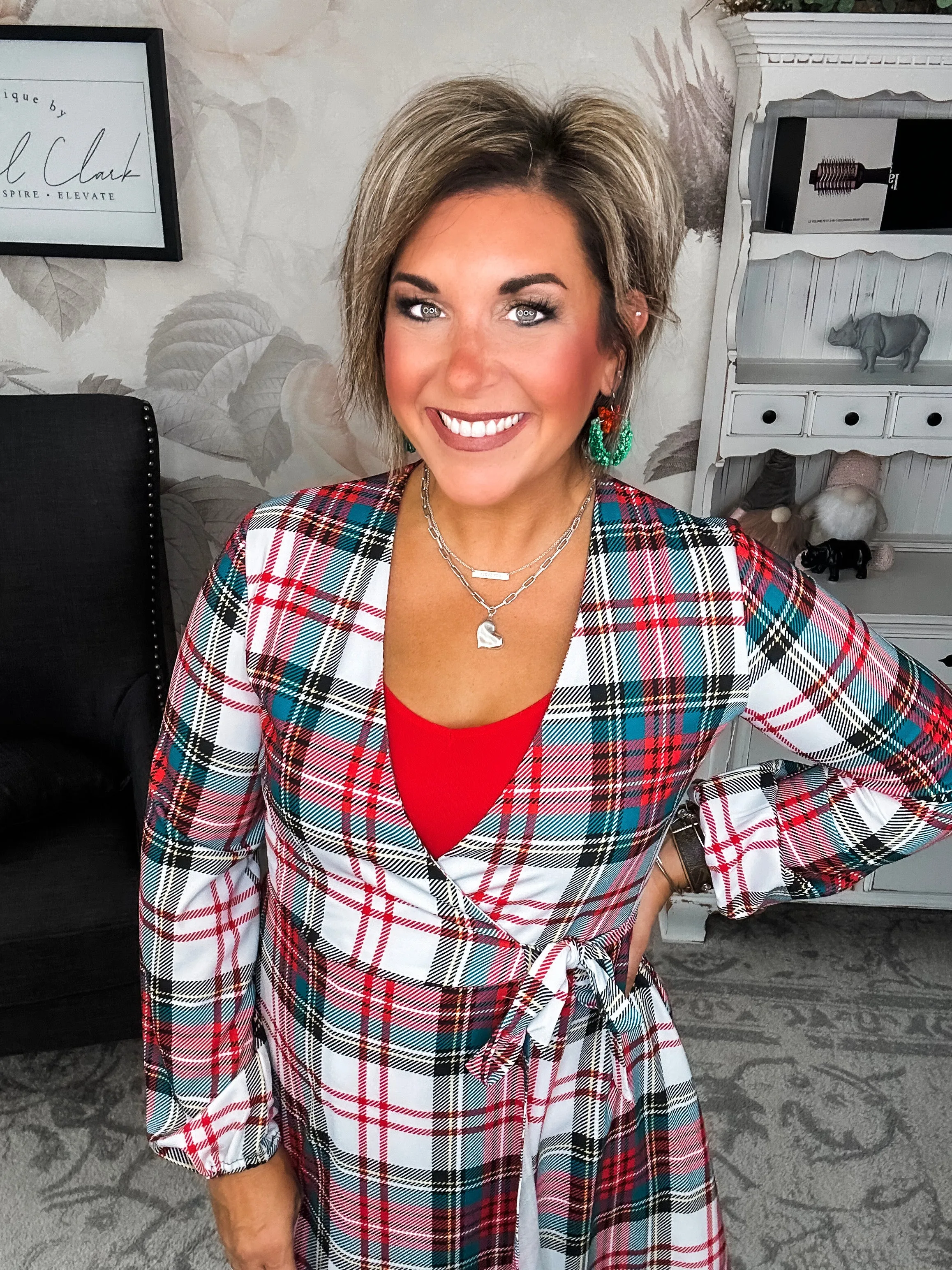 Scotch On The Rocks Plaid Christmas Dress