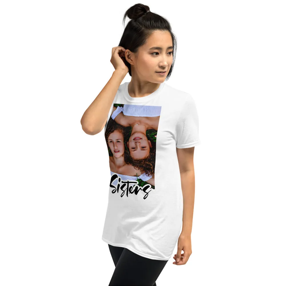 Sisters Custom Photo   Text Personalized Unisex Softstyle Short-Sleeve T-Shirt