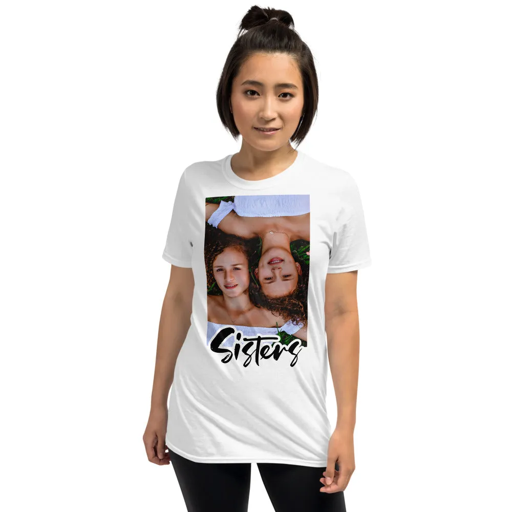 Sisters Custom Photo   Text Personalized Unisex Softstyle Short-Sleeve T-Shirt