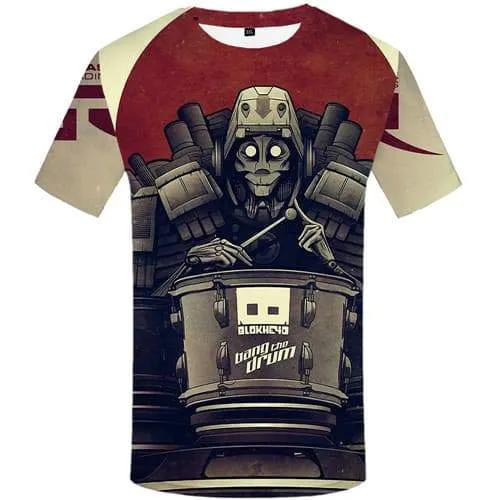 Skull T-shirt Men Military Tshirts Cool Metal Tshirts Casual War Shirt Print Gothic Tshirt Printed Short Sleeve Hip hop Men New