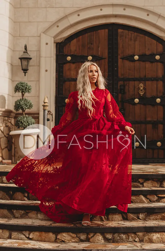 Skye Red Gown - DM Exclusive - Restocked - Maternity Friendly