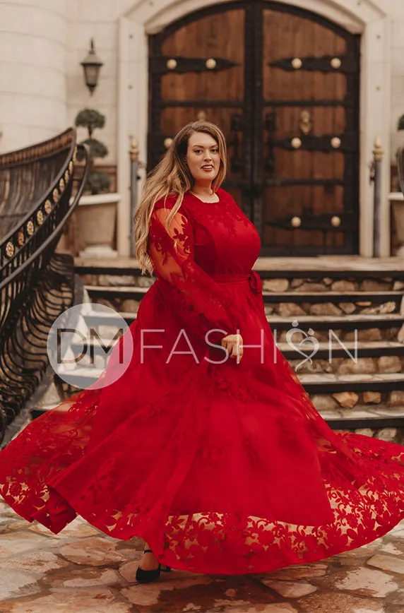 Skye Red Gown - DM Exclusive - Restocked - Maternity Friendly