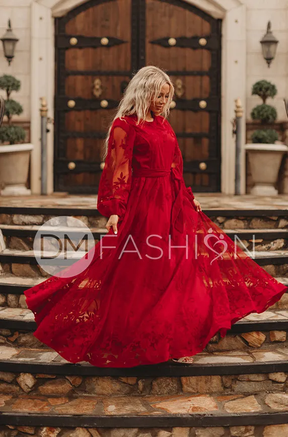 Skye Red Gown - DM Exclusive - Restocked - Maternity Friendly