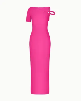 Sleek Stretch Twist Maxi Dress | Fuchsia