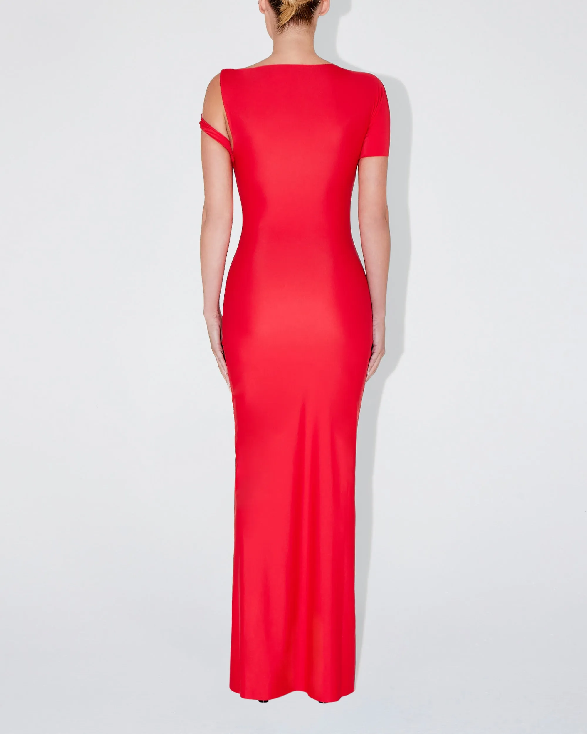 Sleek Stretch Twist Maxi Dress | Tomato