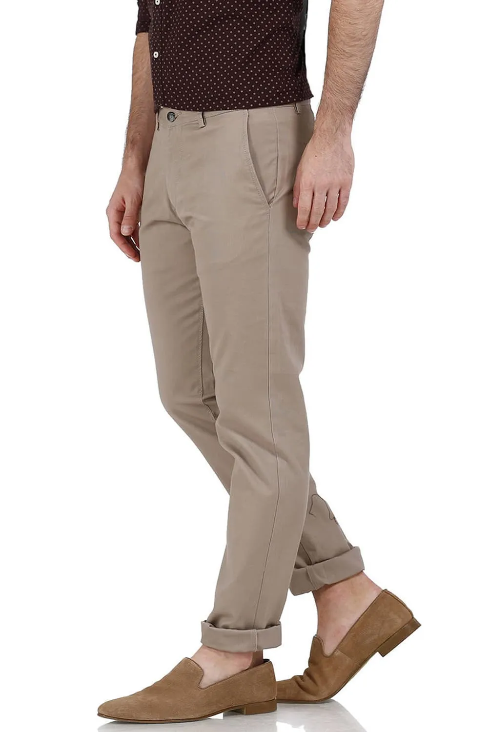 Slim Fit Weave Ribbed Trousers