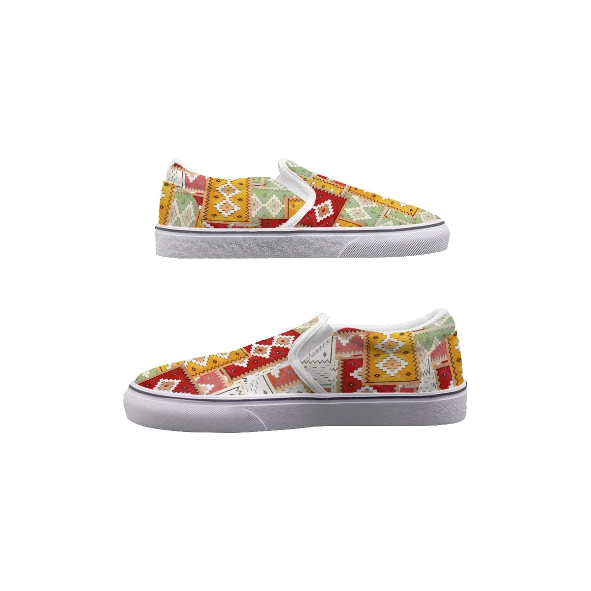 So#28 Men's Slip On Sneakers, abstract, print