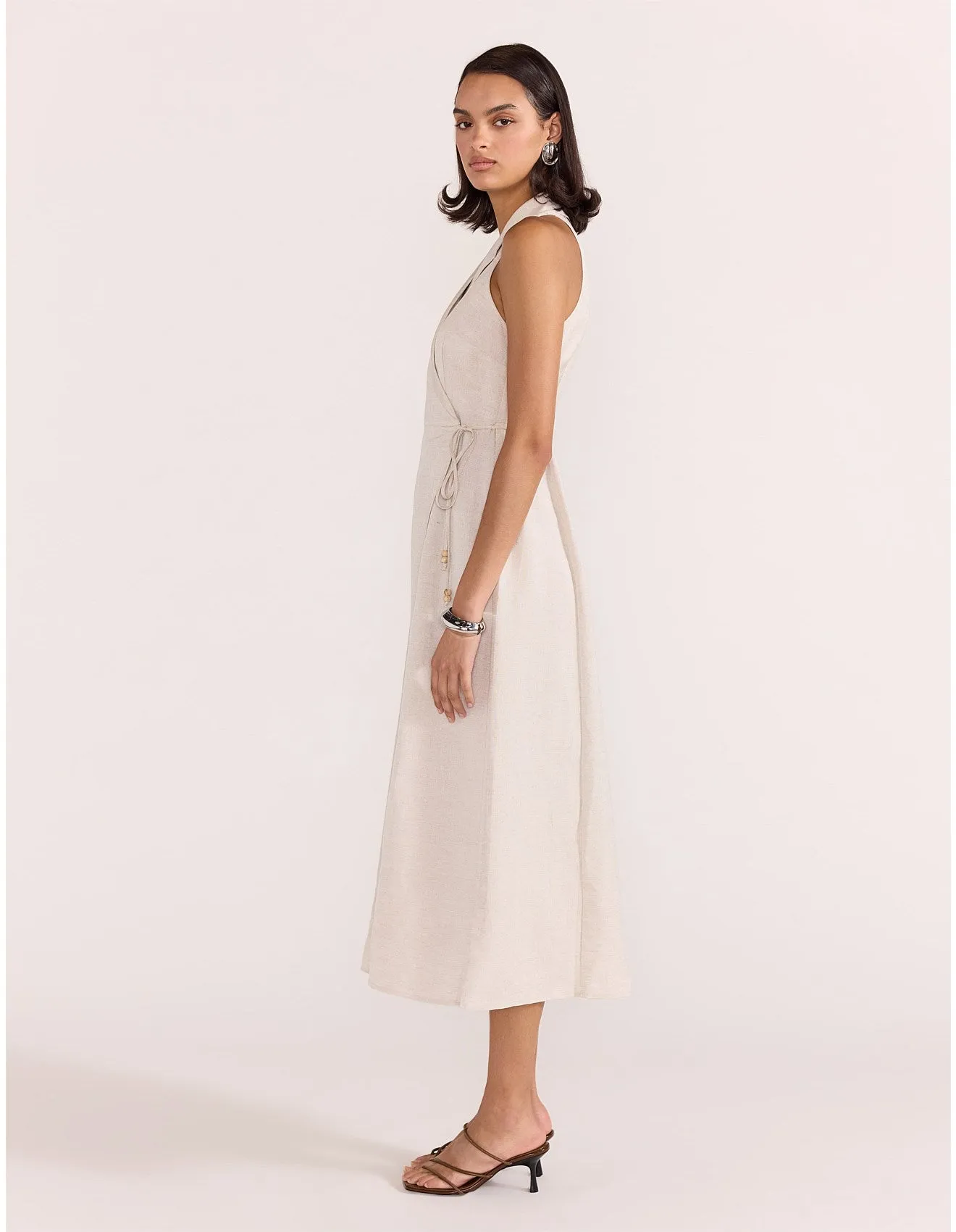 Staple the Label - Harper Wrap Midi Dress Natural Marle