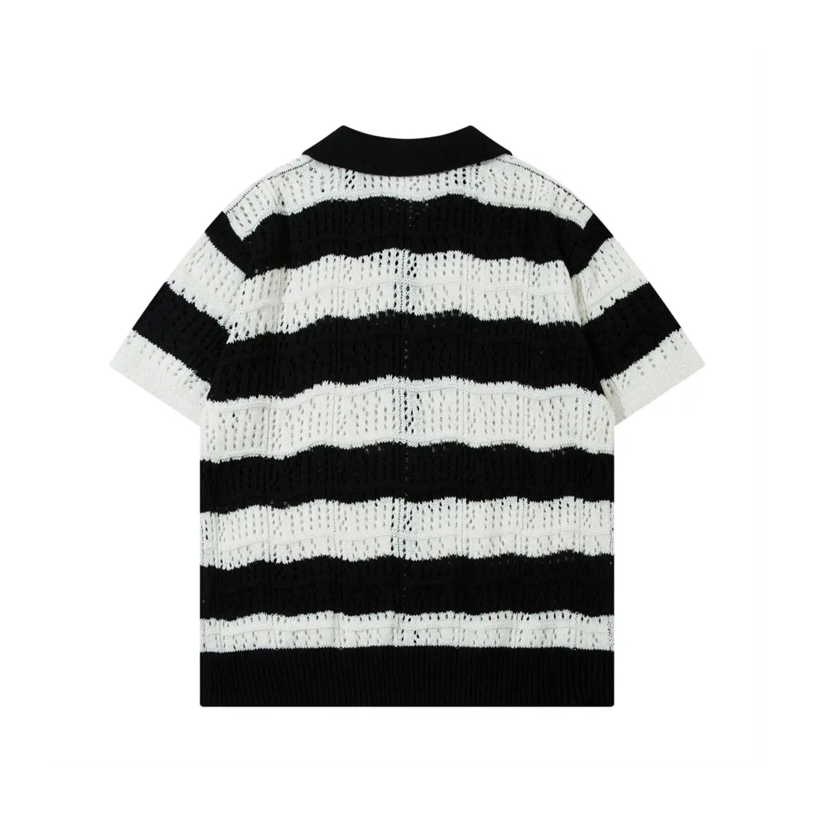 Stripe Zippered Mesh Shirt