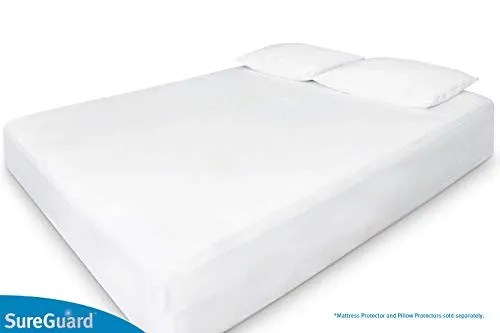 SureGuard Queen Size Mattress Protector - 100% Waterproof, Hypoallergenic - Premium Fitted Cotton Terry Cover