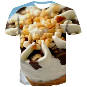 Sweet T shirts Men Gourmet T-shirts Graphic Icecream Tshirts Cool Colourful T-shirts 3d