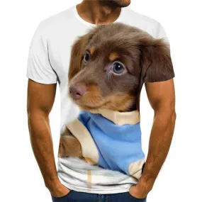 t shirts dog clothing Puppy Cute animal art costume big Smart dogs male Casual