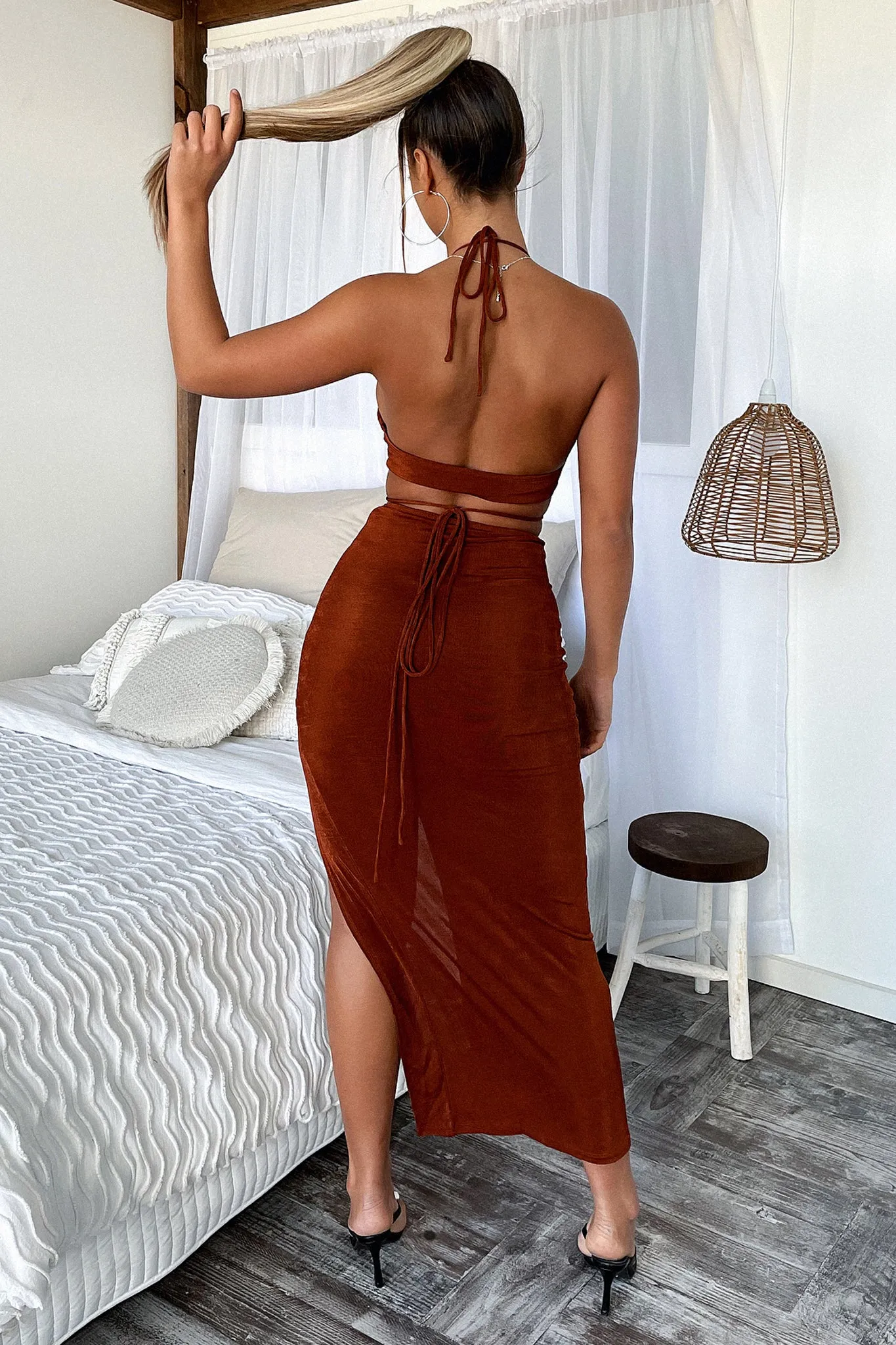 Tahlia Maxi Skirt - Brown