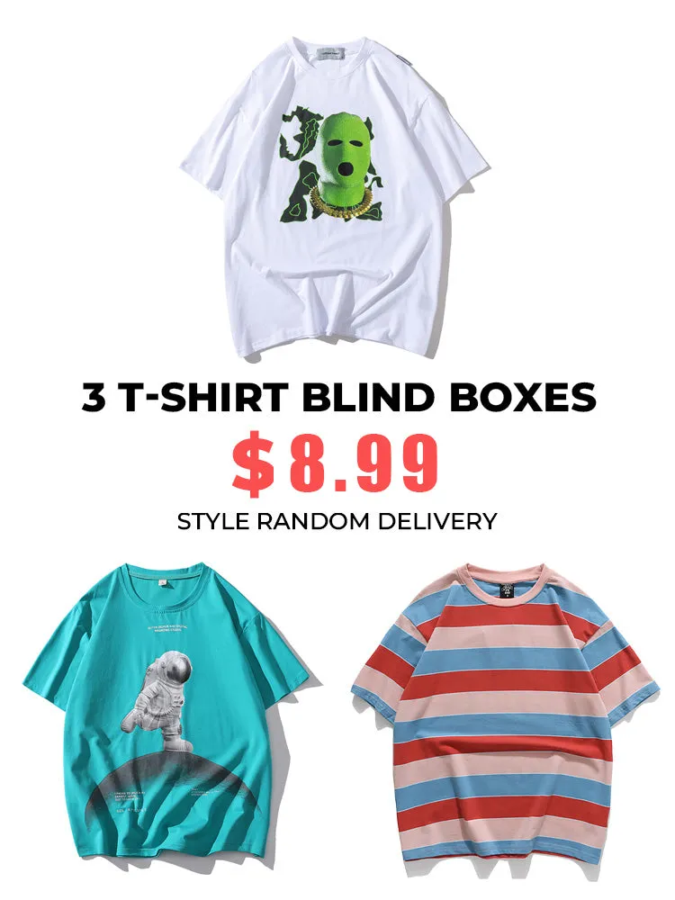 The blind box contains 3 T-shirts (random styles)