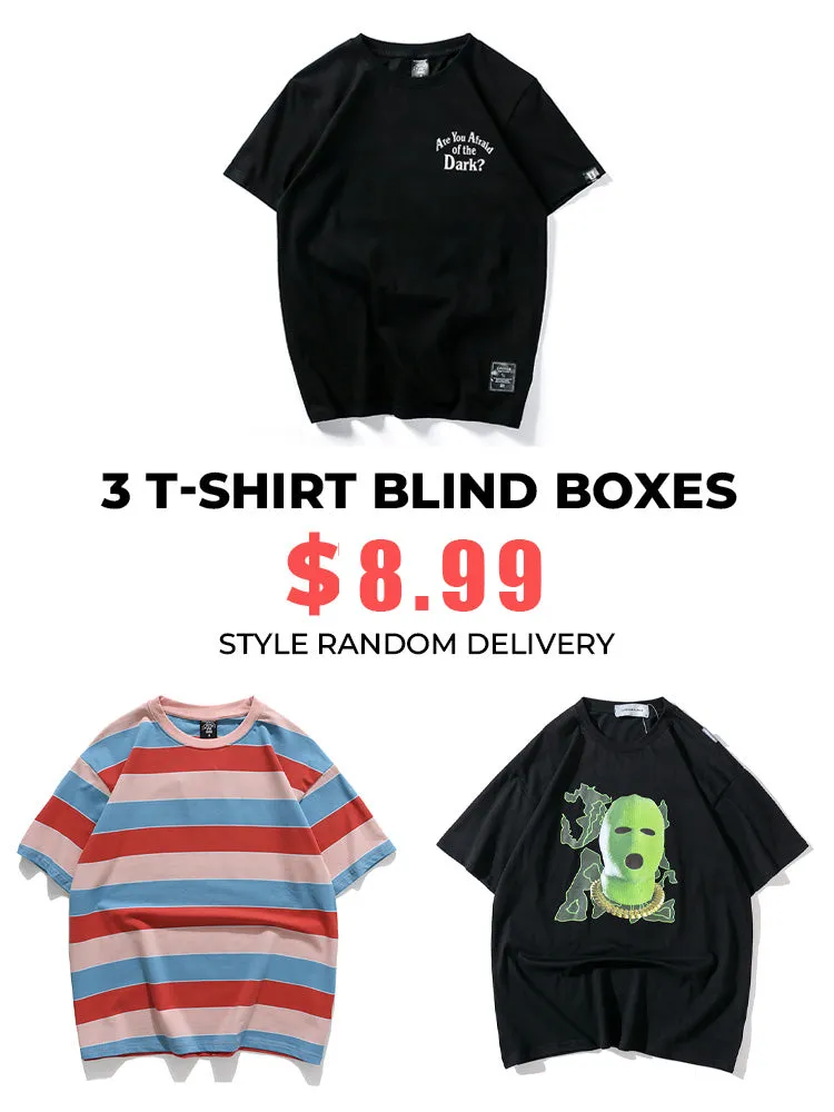 The blind box contains 3 T-shirts (random styles)