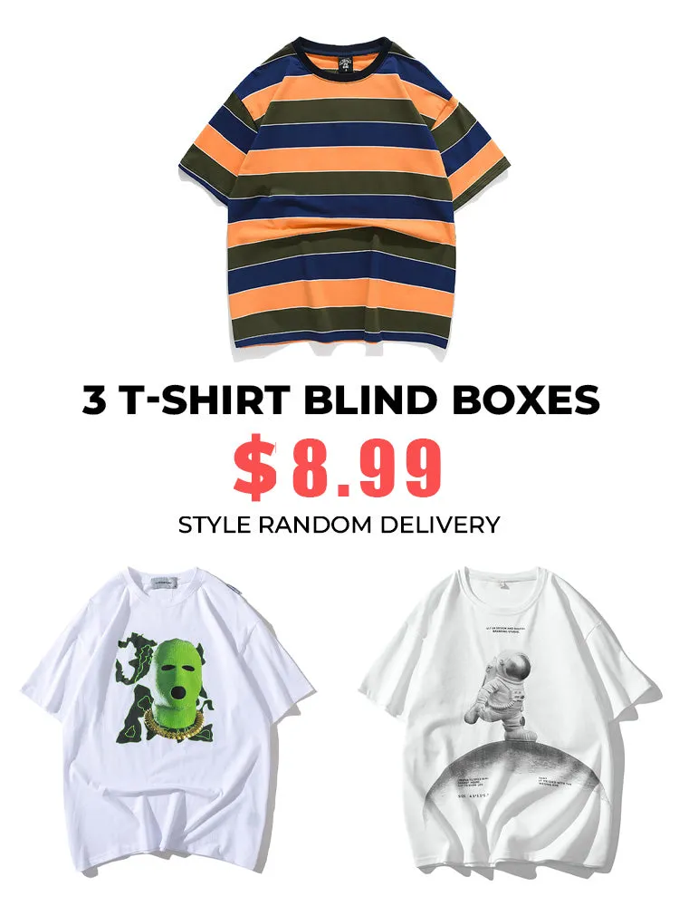 The blind box contains 3 T-shirts (random styles)