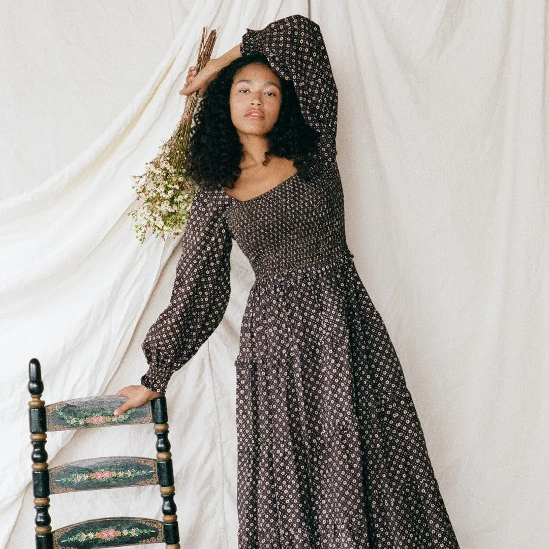 The Emerson Dress | Noir Petunia Dot