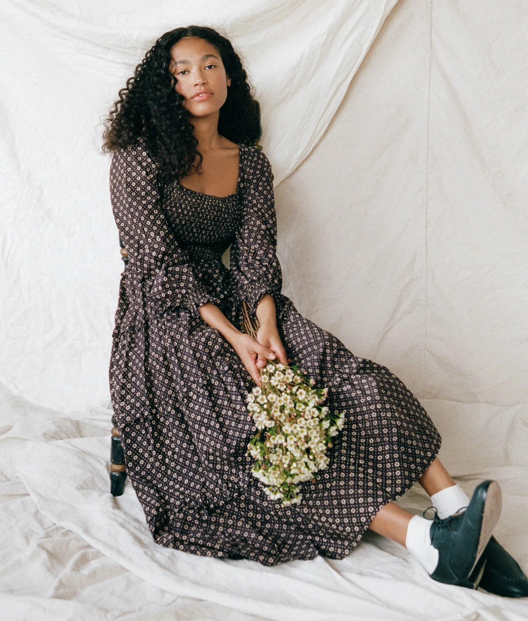 The Emerson Dress | Noir Petunia Dot