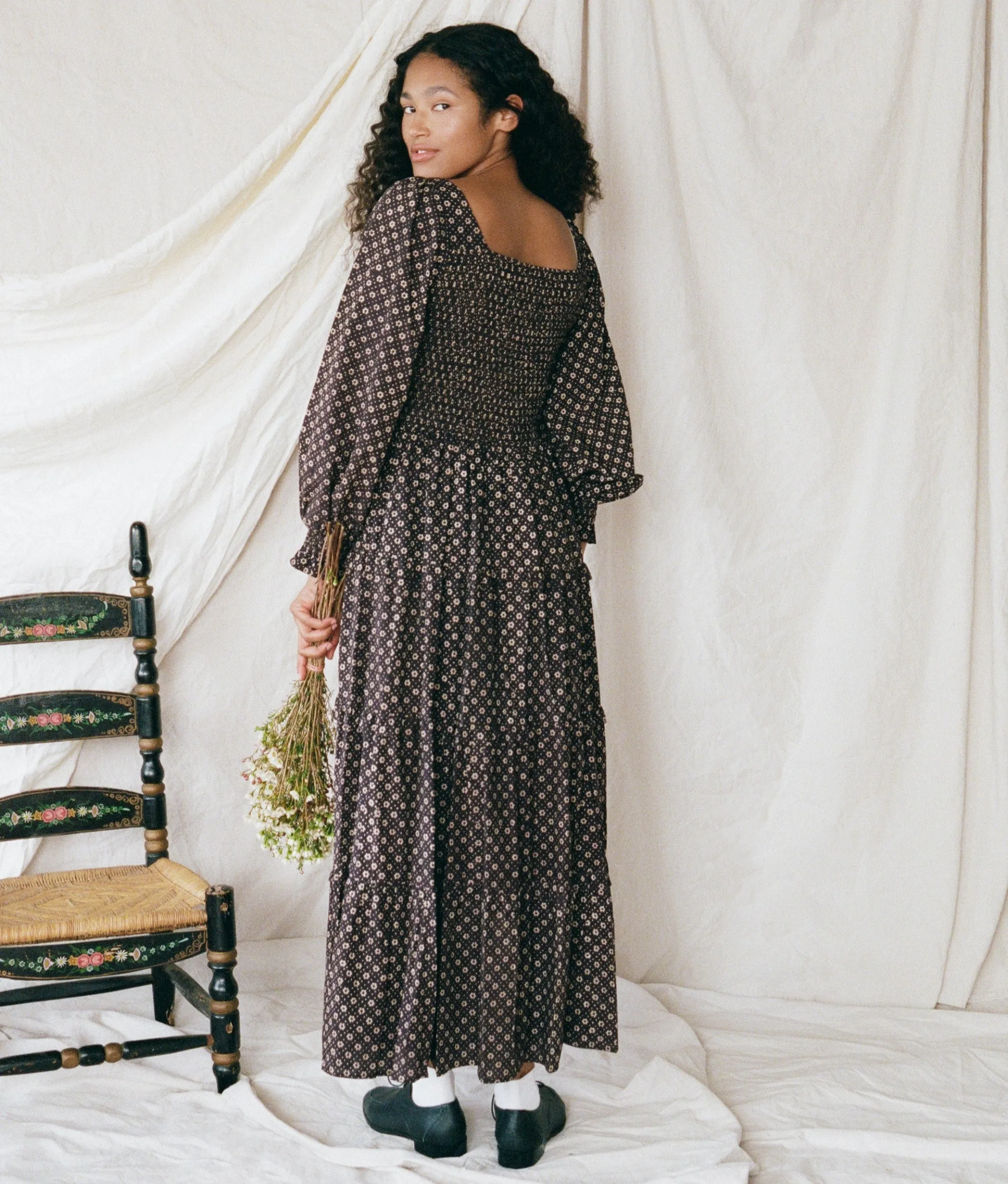 The Emerson Dress | Noir Petunia Dot