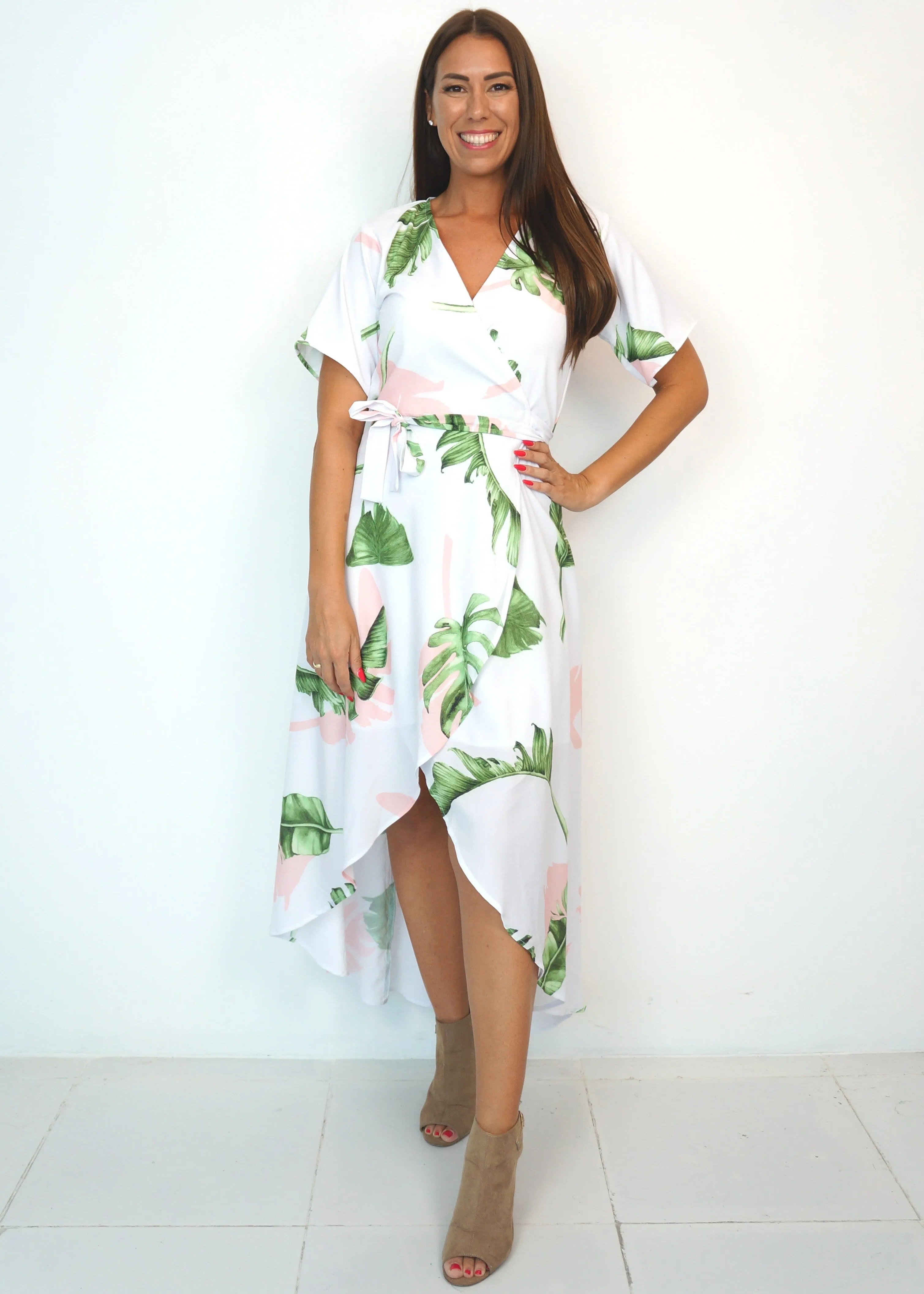 The Maxi Wrap Dress - Palm Breeze