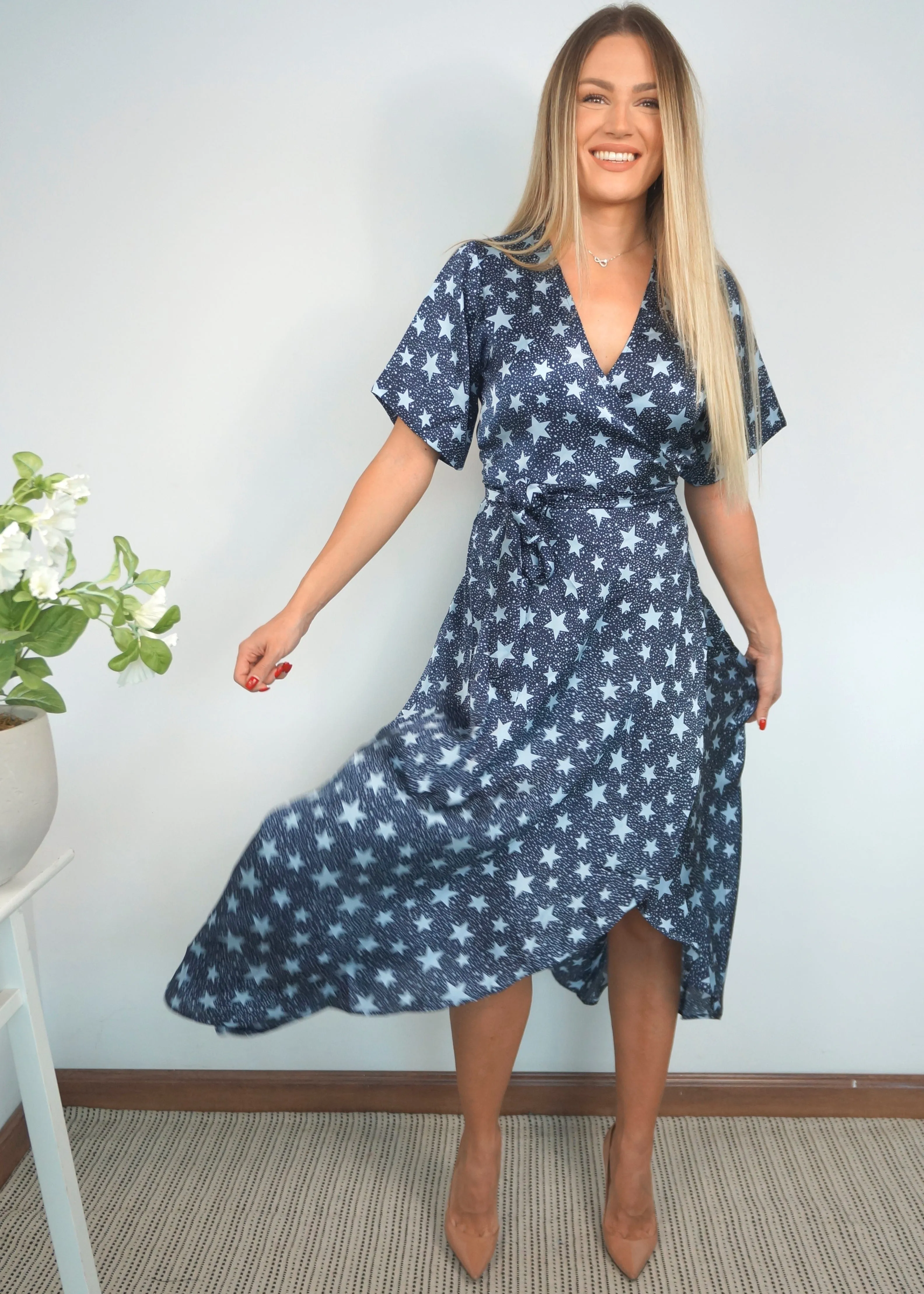 The Maxi Wrap Dress - Starry Nights