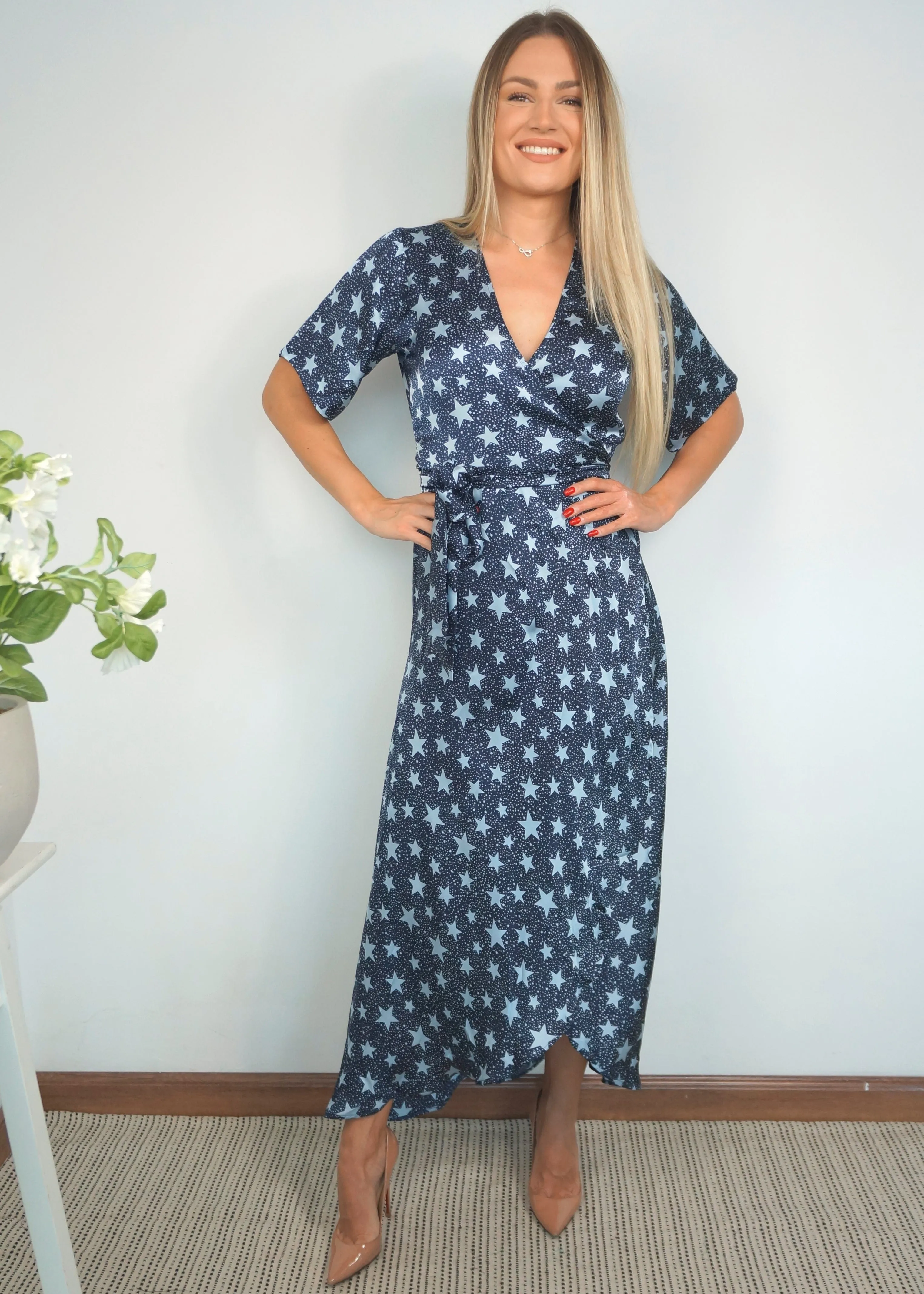 The Maxi Wrap Dress - Starry Nights