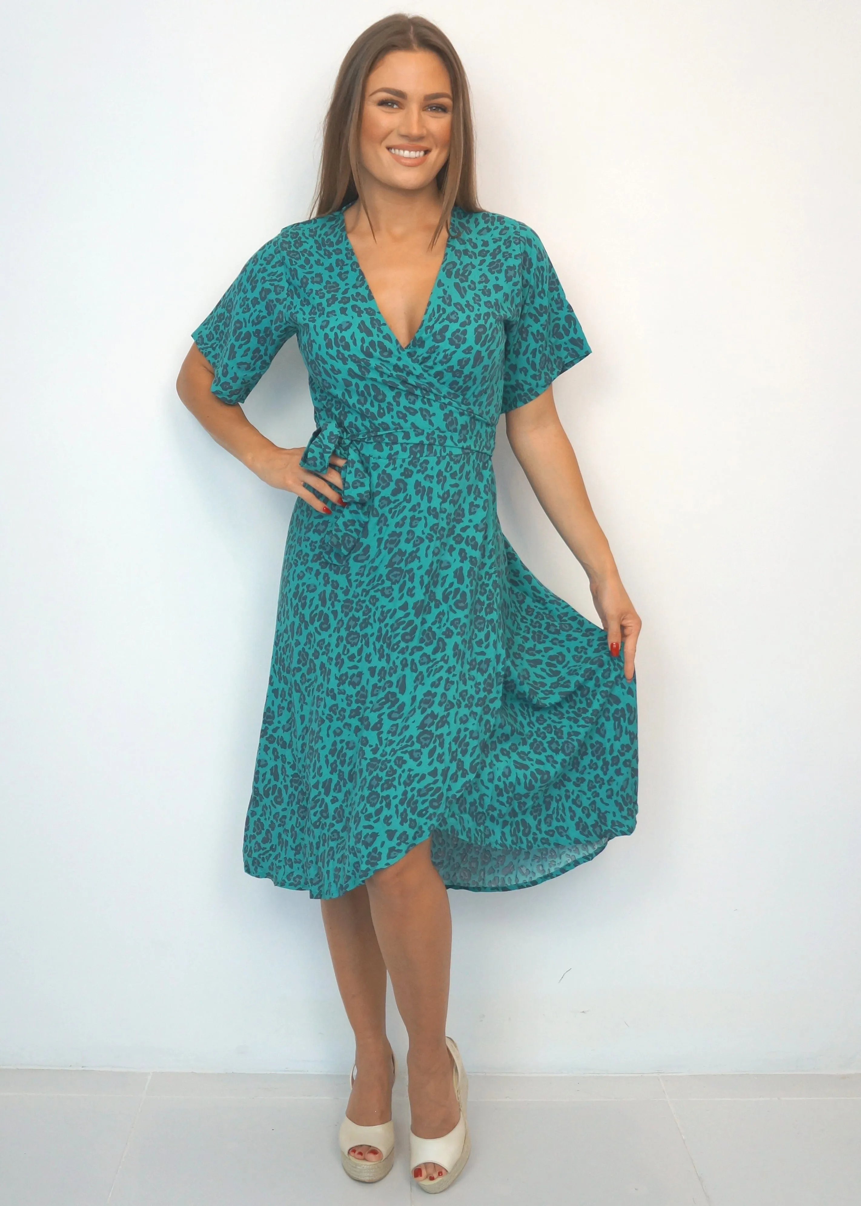 The Midi Wrap Dress - Jade Jungle