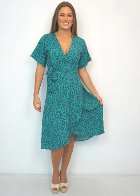 The Midi Wrap Dress - Jade Jungle