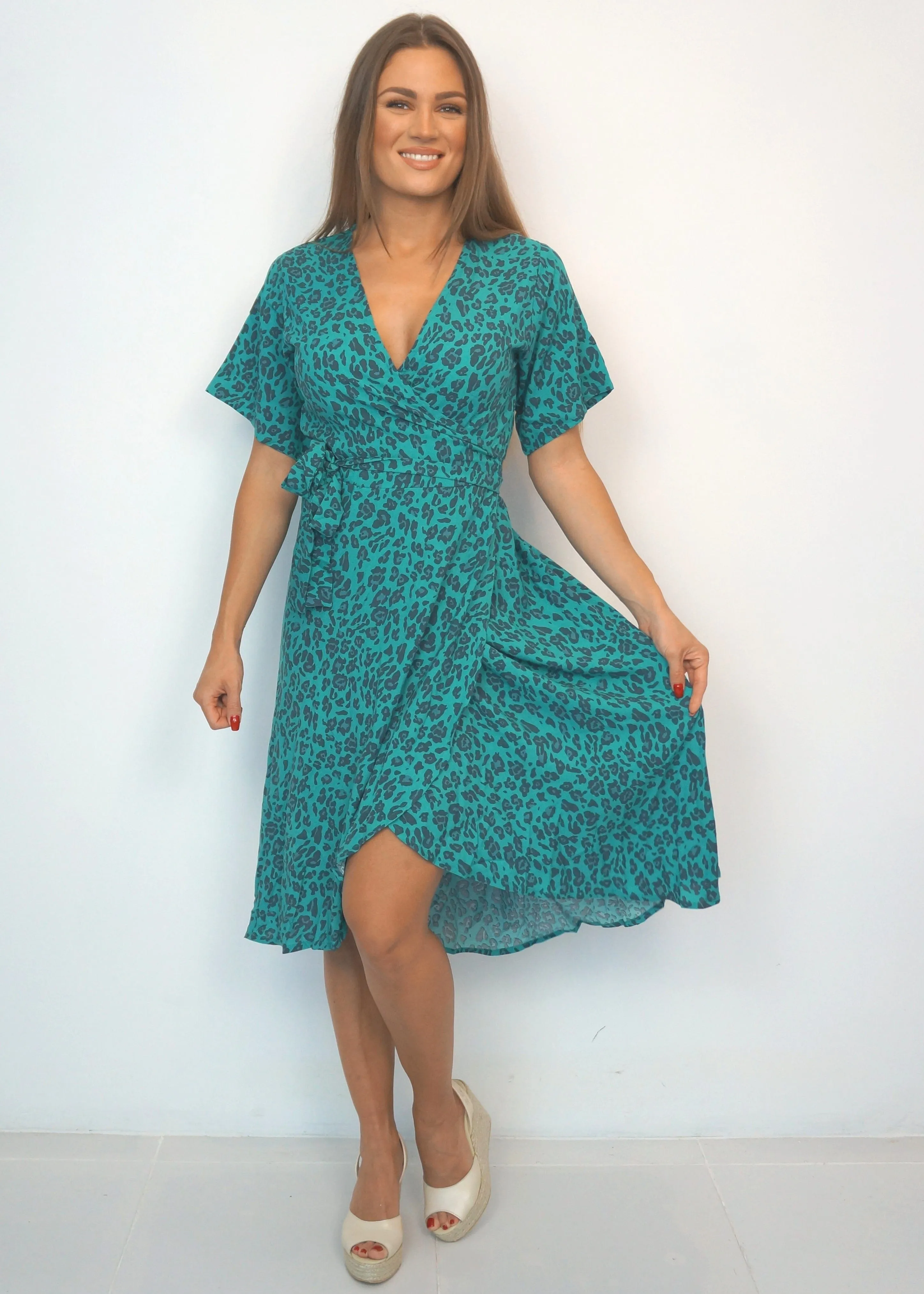 The Midi Wrap Dress - Jade Jungle